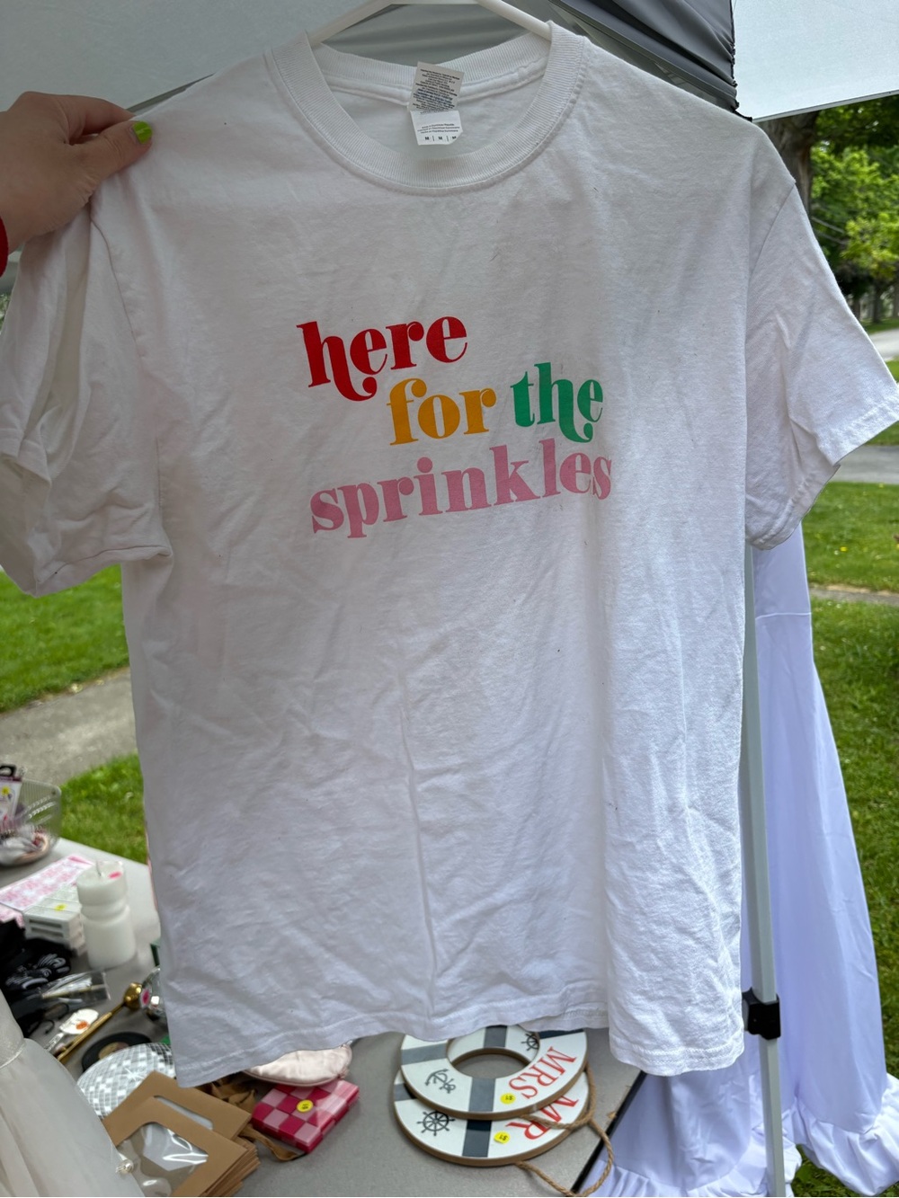 Here for the Sprinkles Graphic Tee - White